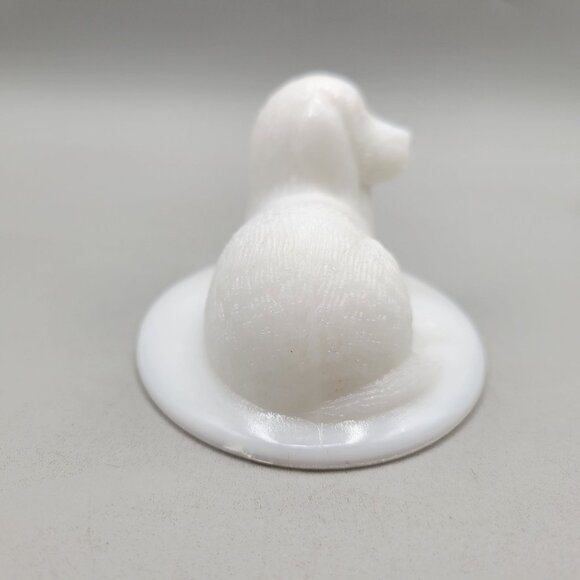 Westmoreland Milk Glass Setter Dog Lid for Trinket Box Oval LID ONLY - Picture 4 of 6